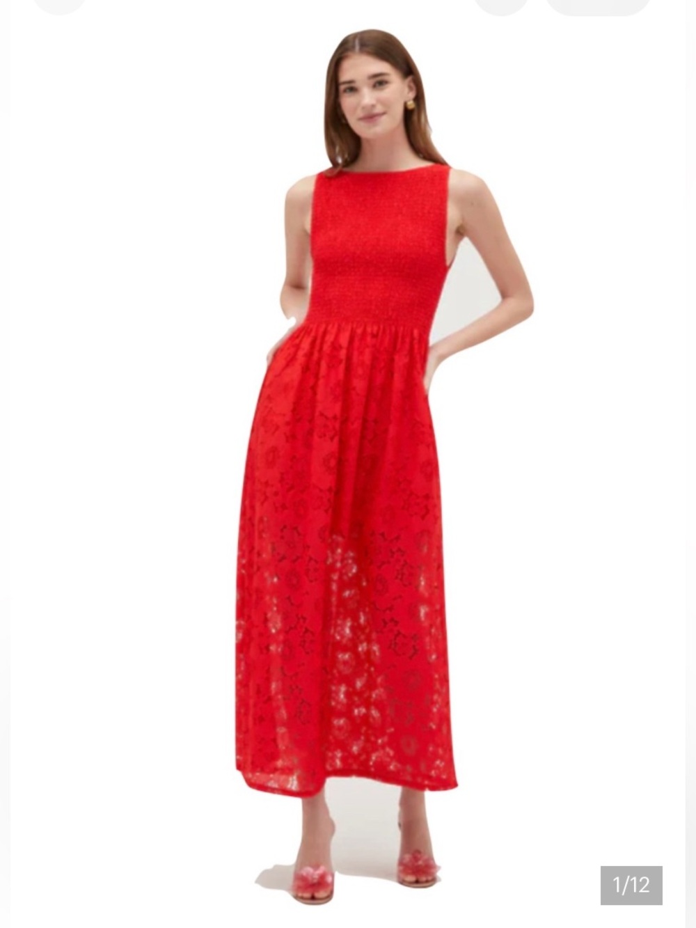 Hill House Red Lace Cosima Maxi Dress Small ❤️🔥 NWT Collectors Edition.